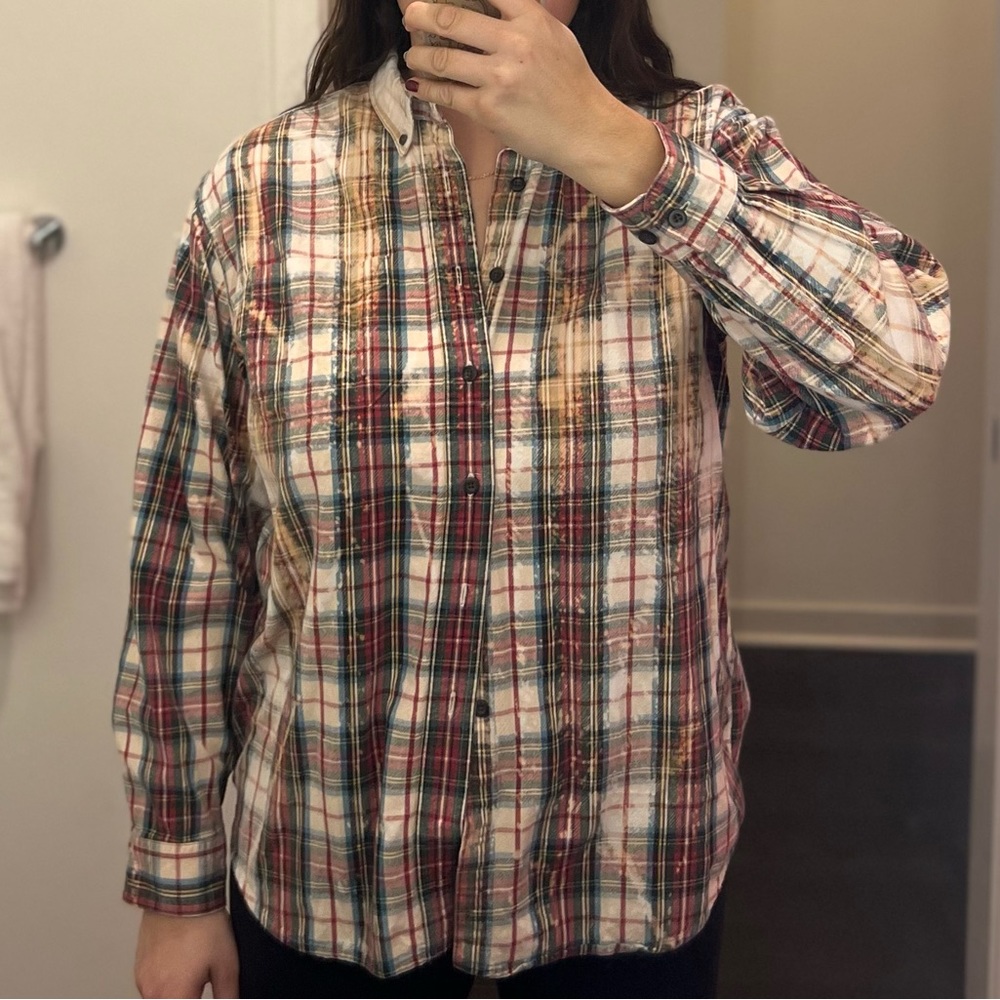 Hand dyed ll bean flannel
